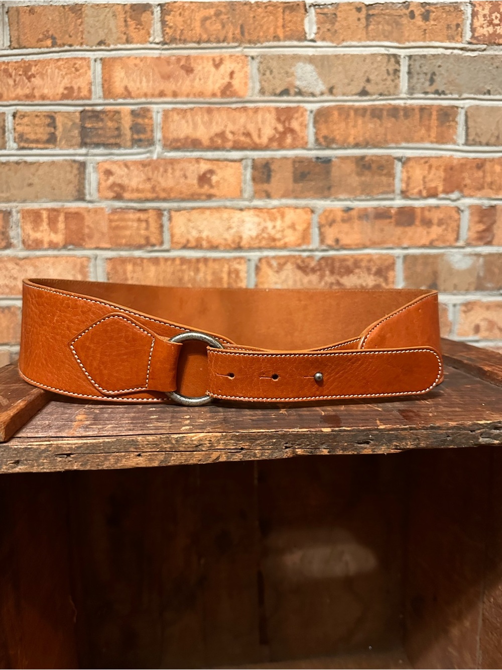 Garnet Hill leather waist belt 26226 size XS (7)